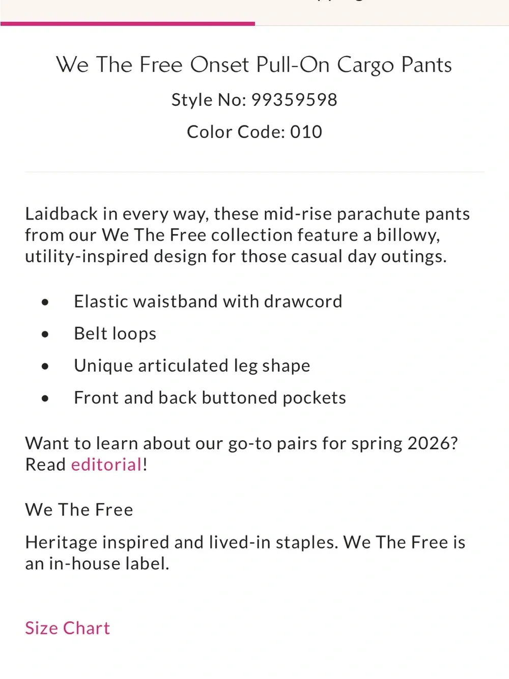 We The Free Onset Pull-On Cargo Pants - Picture 5 of 6